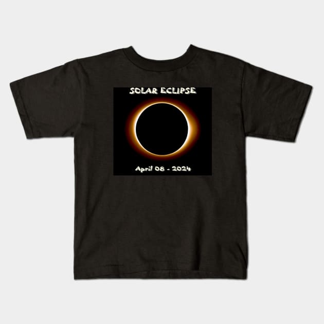 Solar Eclipse April 08 - 2024 Print Kids T-Shirt by posterbobs